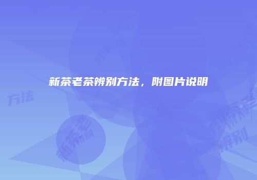 新茶老茶辨别方法，附图片说明