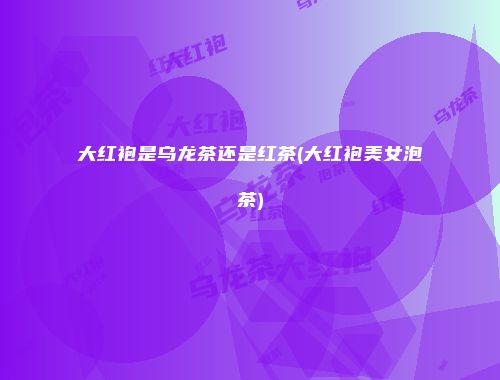 大红袍是乌龙茶还是红茶(大红袍美女泡茶)