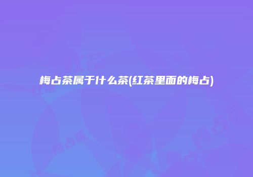 梅占茶属于什么茶(红茶里面的梅占)