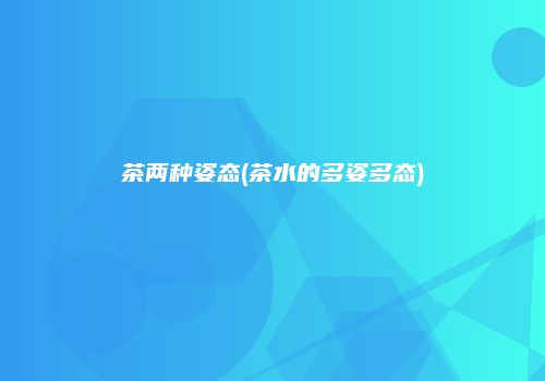 茶两种姿态(茶水的多姿多态)
