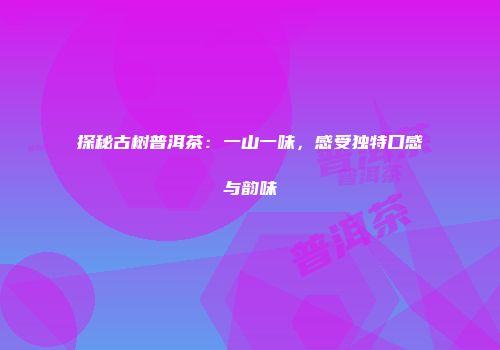 探秘古树普洱茶：一山一味，感受独特口感与韵味