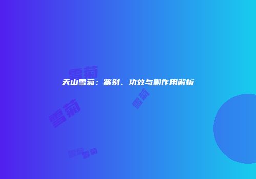 天山雪菊：鉴别、功效与副作用解析
