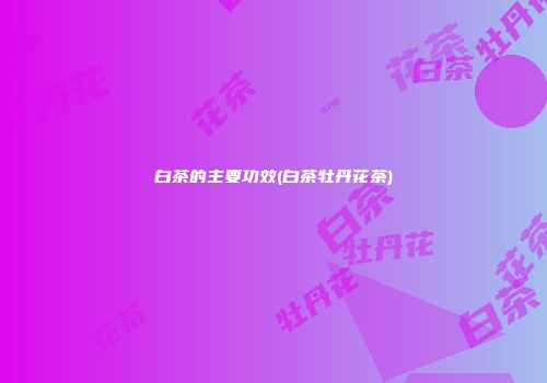 白茶的主要功效(白茶牡丹花茶)