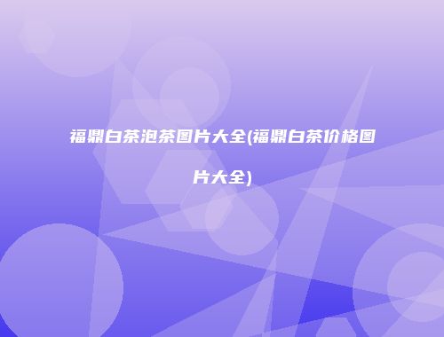福鼎白茶泡茶图片大全(福鼎白茶价格图片大全)