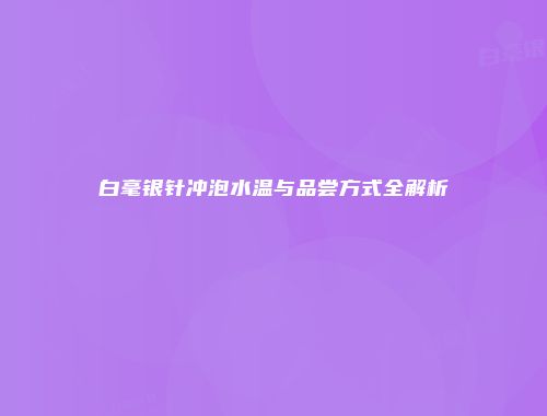白毫银针冲泡水温与品尝方式全解析