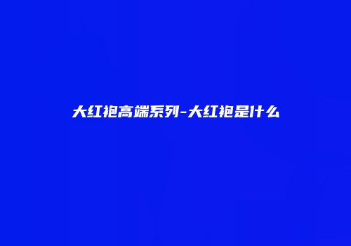 大红袍高端系列-大红袍是什么