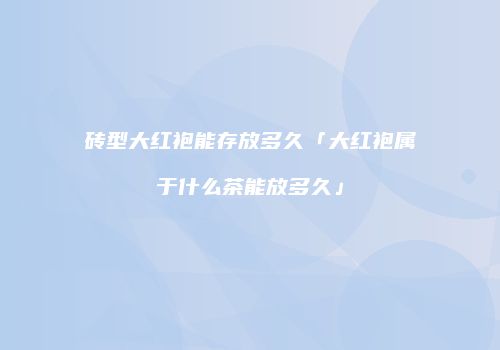 砖型大红袍能存放多久「大红袍属于什么茶能放多久」