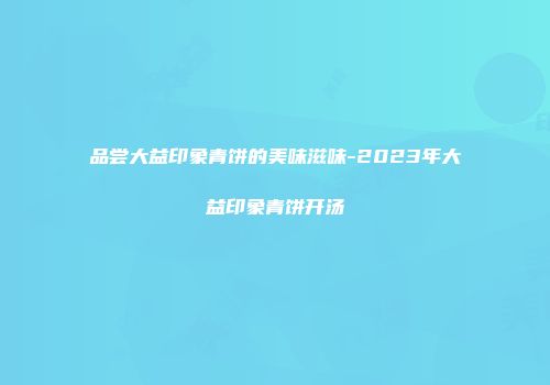 品尝大益印象青饼的美味滋味-2023年大益印象青饼开汤