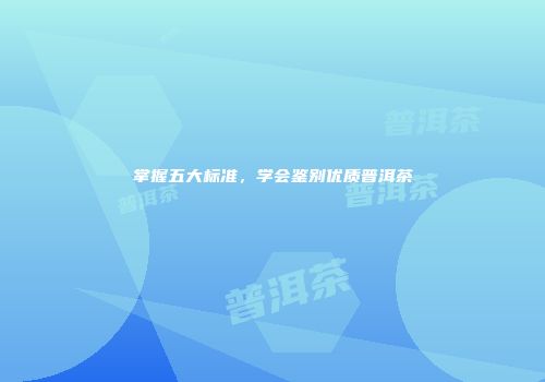 掌握五大标准，学会鉴别优质普洱茶