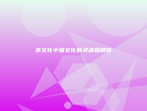 茶文化中国文化的灵魂和精髓