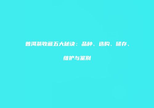 普洱茶收藏五大秘诀：品种、选购、储存、维护与鉴别