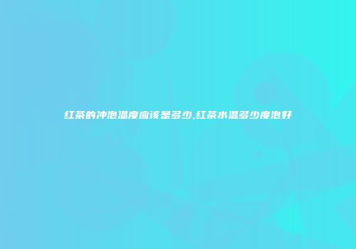 红茶的冲泡温度应该是多少,红茶水温多少度泡好