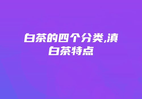 白茶的四个分类,滇白茶特点