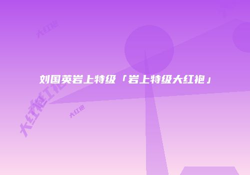 刘国英岩上特级「岩上特级大红袍」