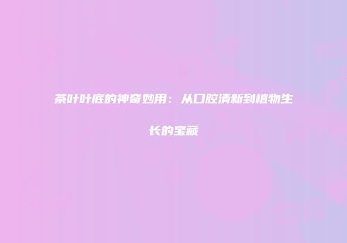 茶叶叶底的神奇妙用：从口腔清新到植物生长的宝藏