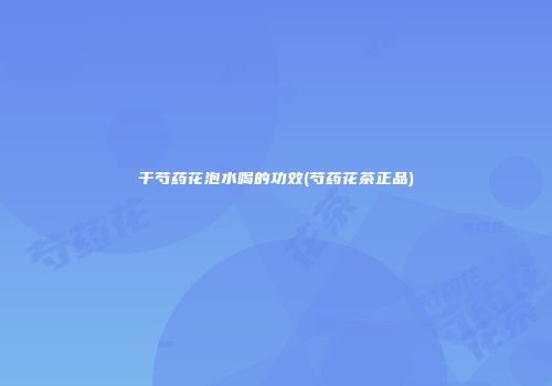 干芍药花泡水喝的功效(芍药花茶正品)