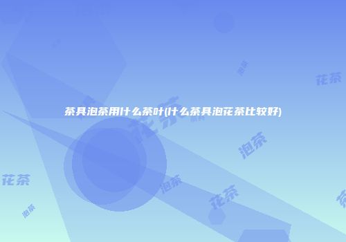 茶具泡茶用什么茶叶(什么茶具泡花茶比较好)