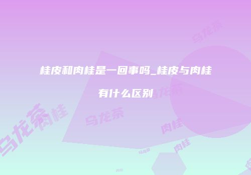 桂皮和肉桂是一回事吗_桂皮与肉桂有什么区别