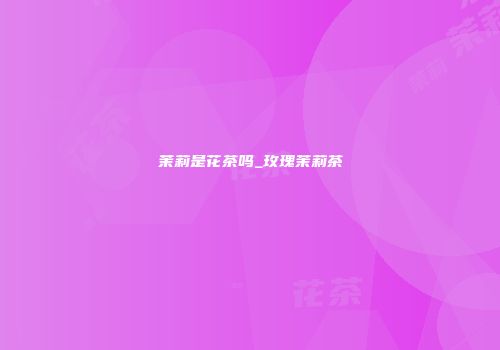 茉莉是花茶吗_玫瑰茉莉茶