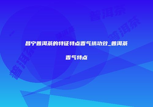 昌宁普洱茶的特征特点香气搞功效_普洱茶香气特点