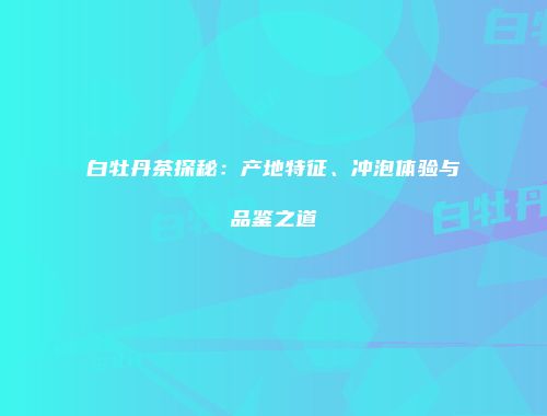 白牡丹茶探秘：产地特征、冲泡体验与品鉴之道