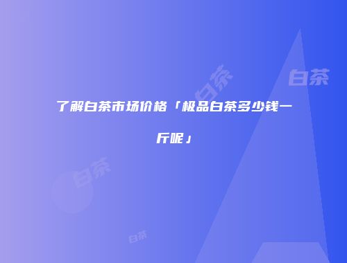 了解白茶市场价格「极品白茶多少钱一斤呢」