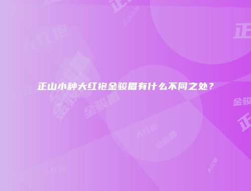 正山小种大红袍金骏眉有什么不同之处？