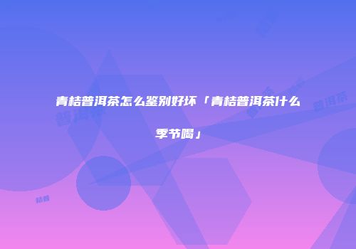 青桔普洱茶怎么鉴别好坏「青桔普洱茶什么季节喝」