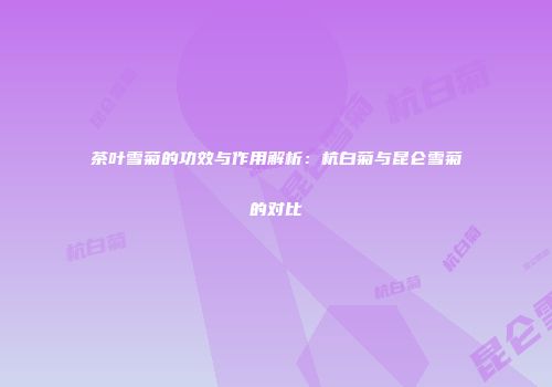 茶叶雪菊的功效与作用解析：杭白菊与昆仑雪菊的对比