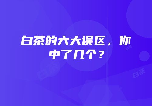 白茶的六大误区，你中了几个？