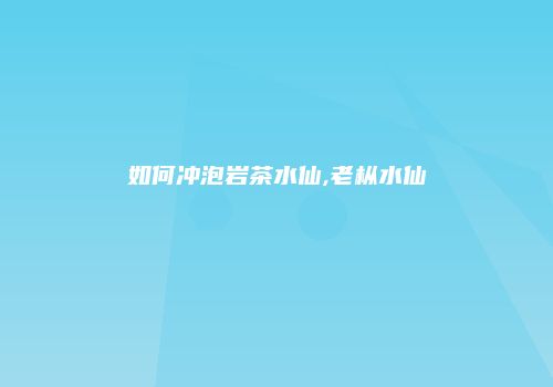 如何冲泡岩茶水仙,老枞水仙