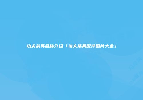 功夫茶具名称介绍「功夫茶具配件图片大全」