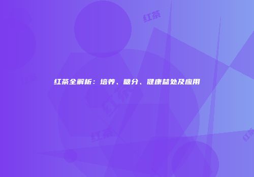 红茶全解析：培养、糖分、健康益处及应用