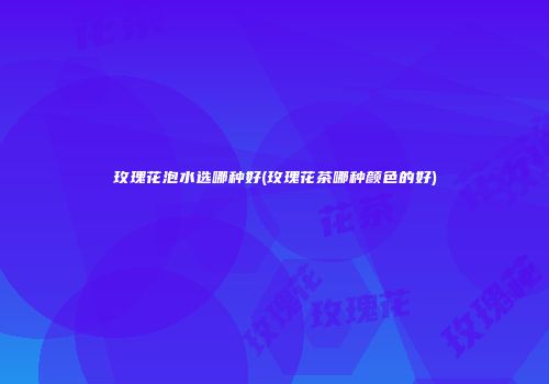 玫瑰花泡水选哪种好(玫瑰花茶哪种颜色的好)