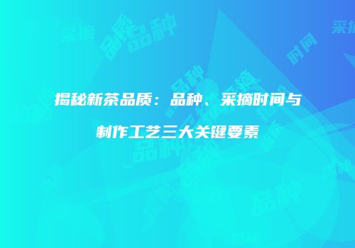 揭秘新茶品质：品种、采摘时间与制作工艺三大关键要素