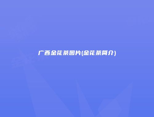 广西金花茶图片(金花茶简介)