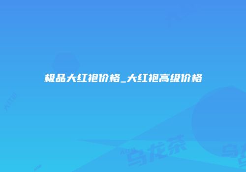 极品大红袍价格_大红袍高级价格