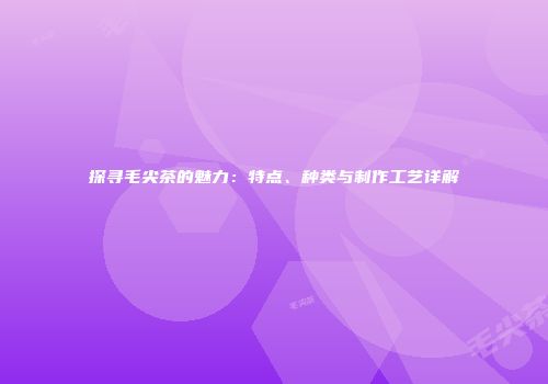 探寻毛尖茶的魅力：特点、种类与制作工艺详解
