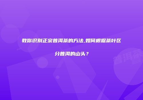 教你识别正宗普洱茶的方法,如何根据茶叶区分普洱的山头？