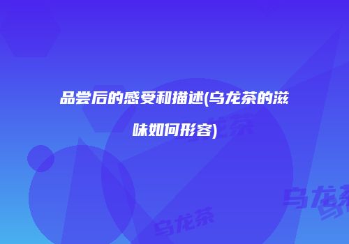 品尝后的感受和描述(乌龙茶的滋味如何形容)