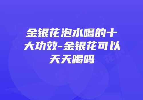 金银花泡水喝的十大功效-金银花可以天天喝吗