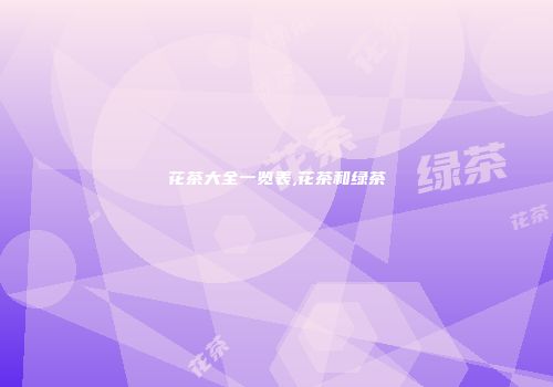 花茶大全一览表,花茶和绿茶
