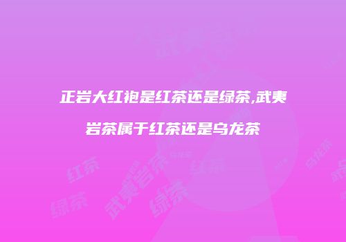 正岩大红袍是红茶还是绿茶,武夷岩茶属于红茶还是乌龙茶