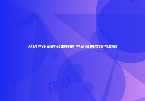 介绍兰花茶的多重好处,兰花茶的作用与功效