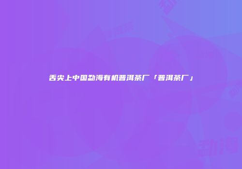 舌尖上中国勐海有机普洱茶厂「普洱茶厂」