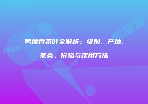 鸭屎香茶叶全解析：级别、产地、茶类、价格与饮用方法