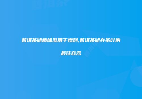 普洱茶储藏除湿用干燥剂,普洱茶储存茶叶的最佳容器