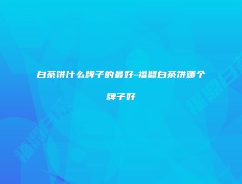 白茶饼什么牌子的最好-福鼎白茶饼哪个牌子好