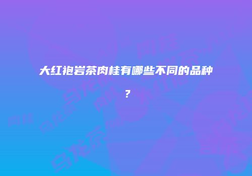 大红袍岩茶肉桂有哪些不同的品种？