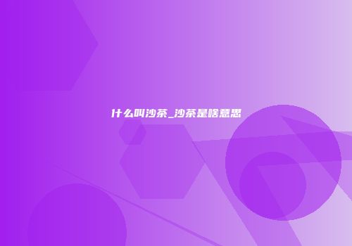 什么叫沙茶_沙茶是啥意思